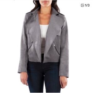 Kut From The Kloth Jaycee Draped Moto Jacket Gray size XS